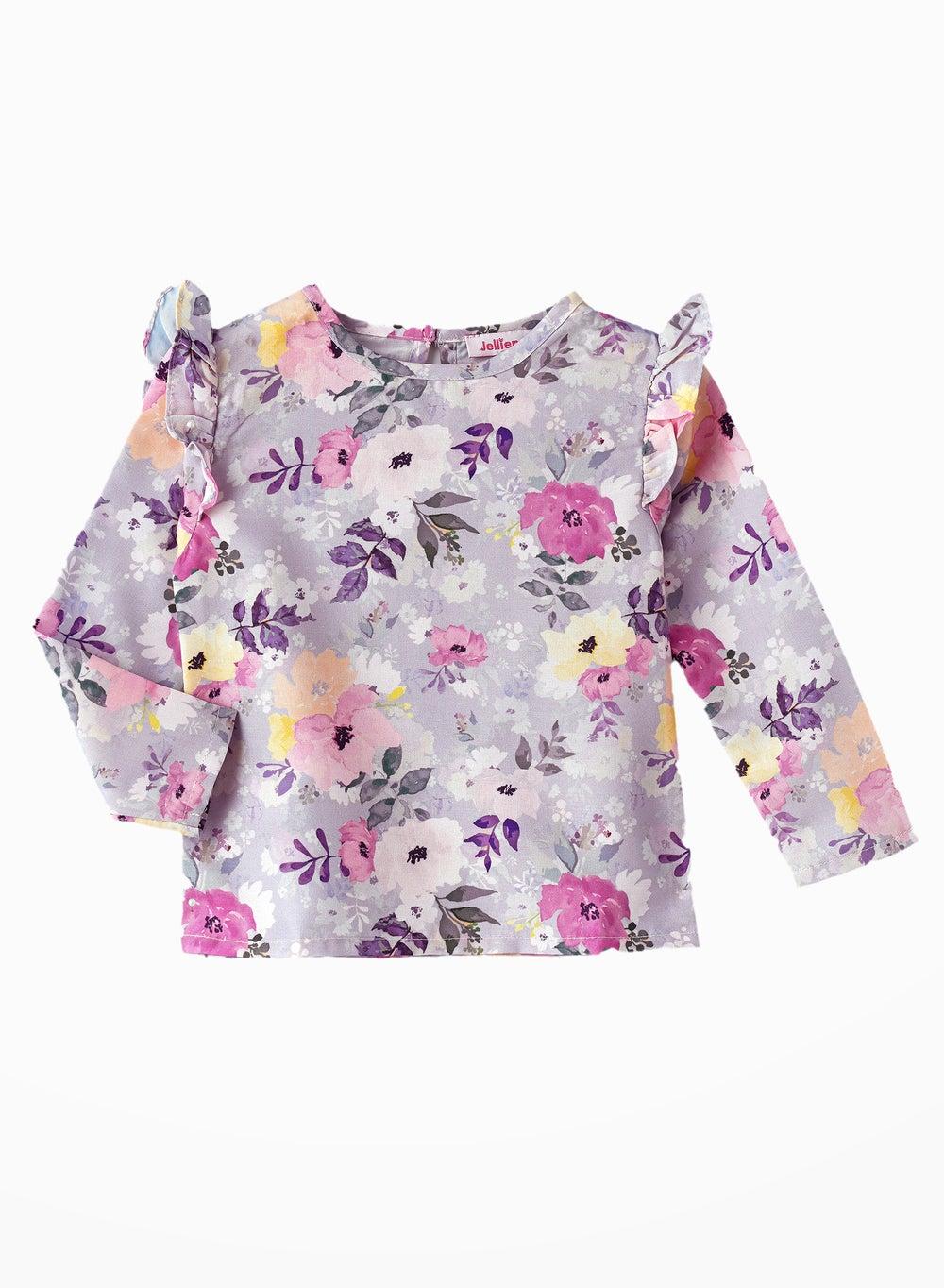 Flowy Comfort Girls' Viscose Long Sleeve Blouse - Image 1