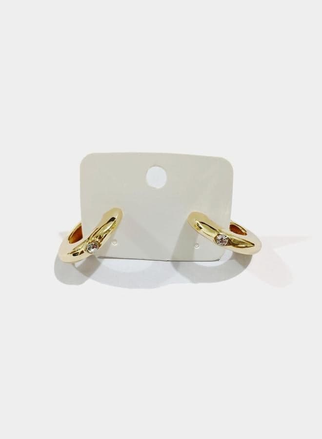 Gold Crystal Accent Hoop Earrings by Styli - Image 1