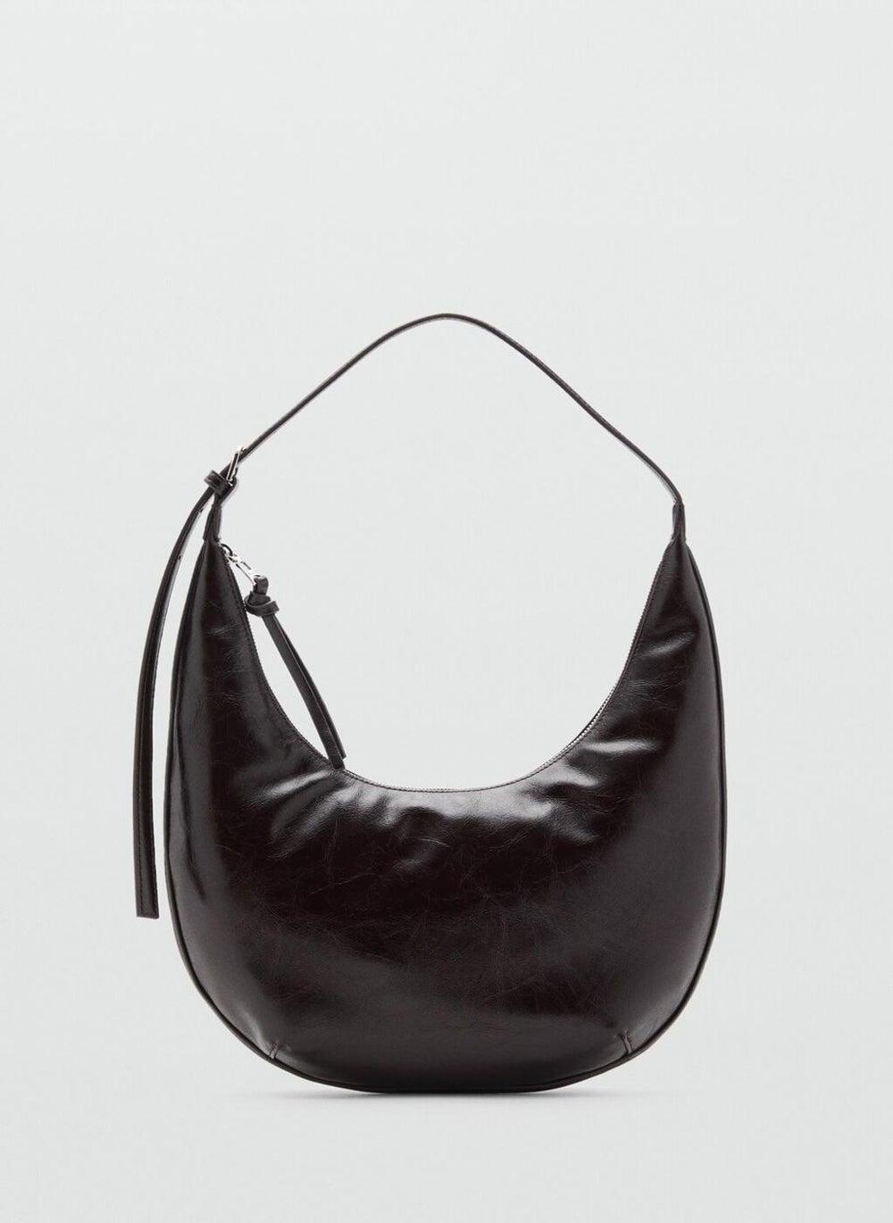 Chocolate Pebbled Oval Shoulder Bag 17095792 - Image 1