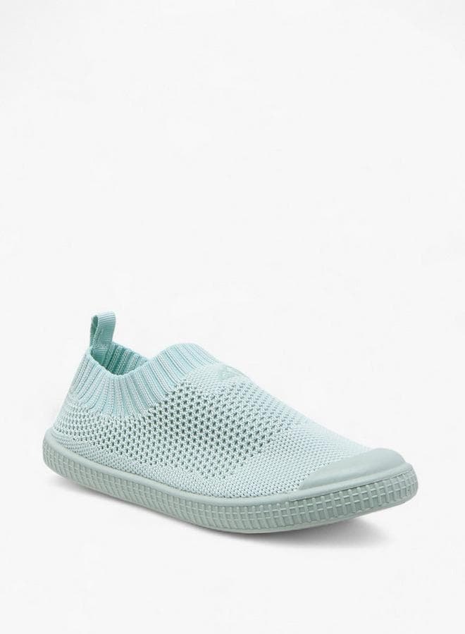 Girls Textured Slip-On Sneakers Tf C23 Gj Green - Image 1