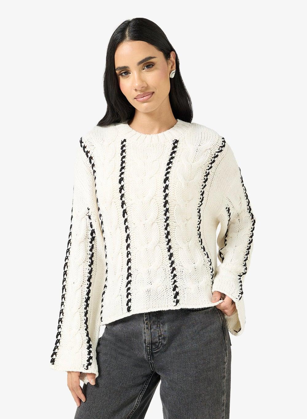 Onltessa Relaxed Cable Knit Sweater 15350461 - Image 1