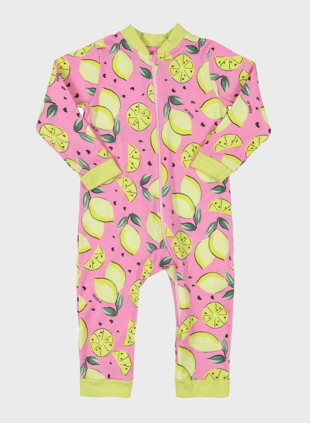 Infant Lime Print Cotton Jumpsuit - Image 1