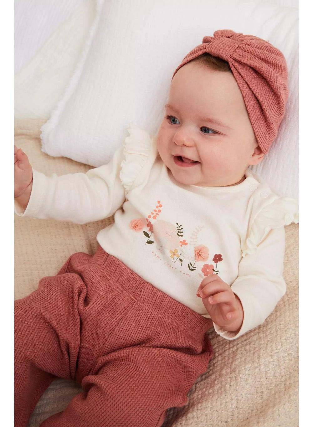 Waffle 3-Piece Baby Girl Outfit Set - Image 1