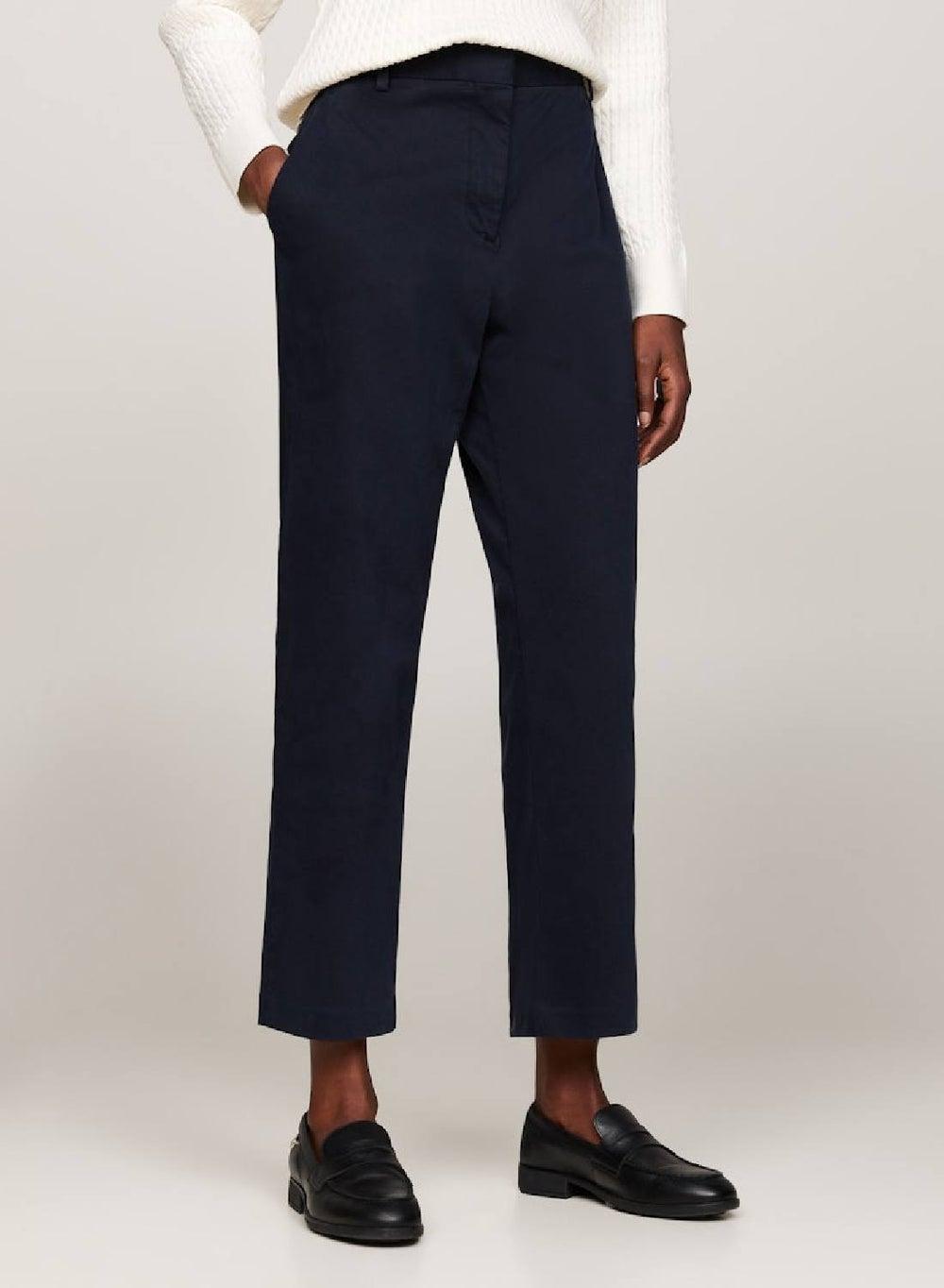Slim Straight Stretch Cotton Navy Chinos DW5 - Image 1