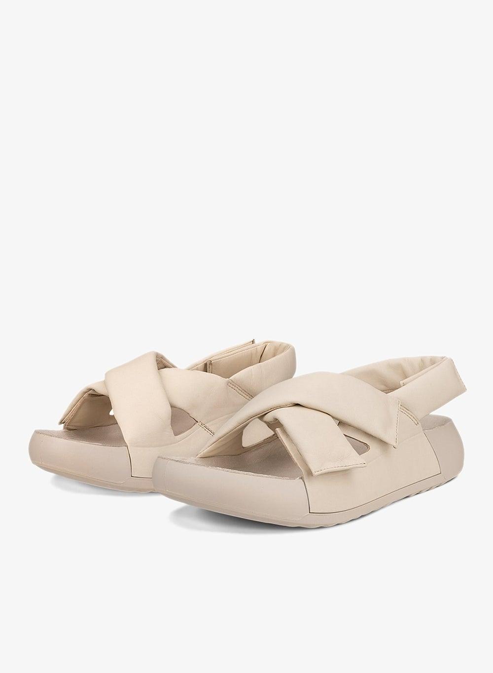 ECCO Cozmo PF W Limestone Platform Leather Sandal - Image 1