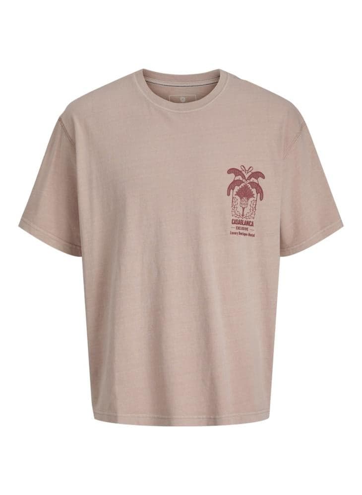 Kids Crew Neck T-Shirt – Soft Cotton Printed Brown - Image 1