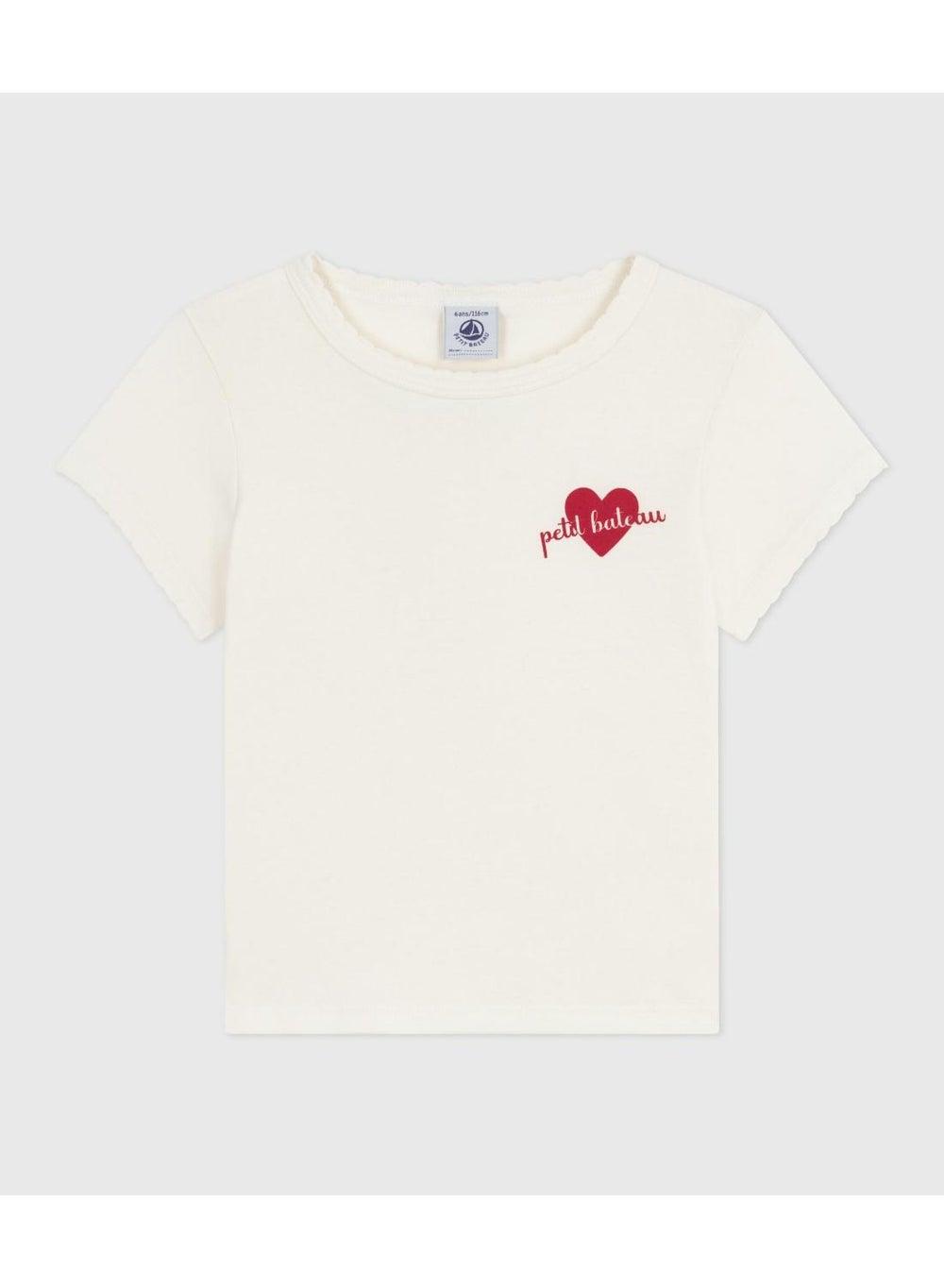 Girls Rib Knit Cotton Printed T-Shirt - Image 1