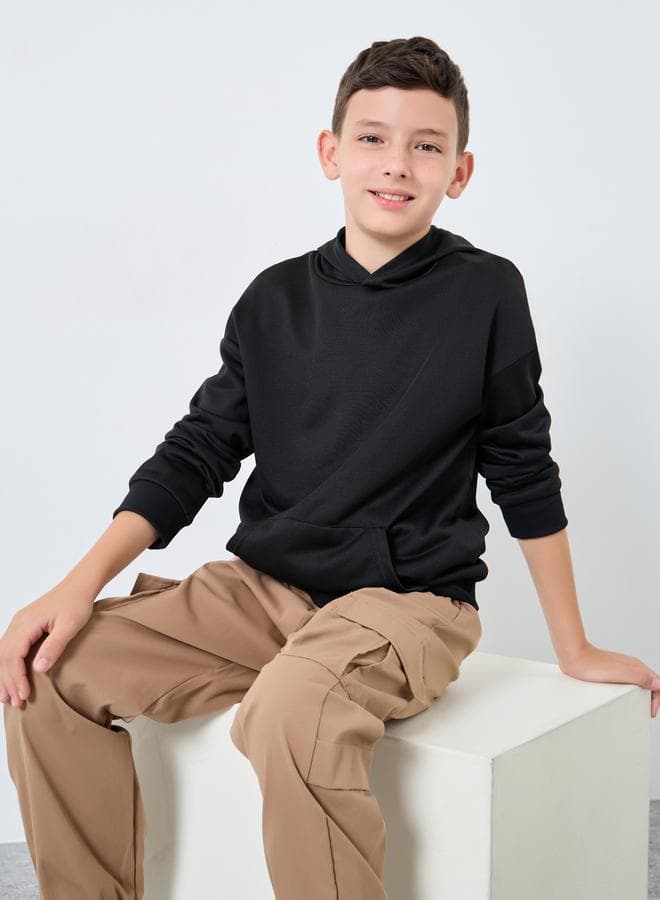Styli Teen Black Relaxed Fit Hoodie - Image 1