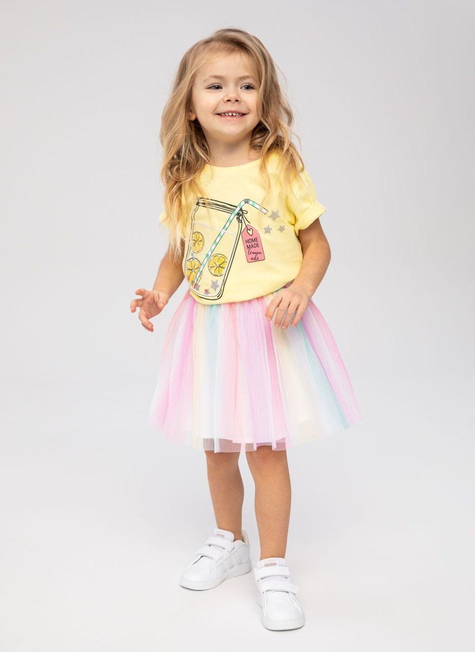 Girls Multicoloured Mesh Layered Midi Skirt - Image 1