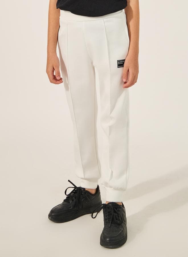 Styli 2112244936 White Pintuck Slim Joggers - Image 1