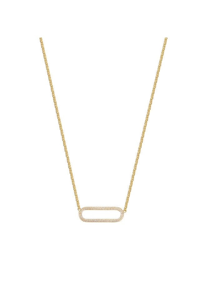 Bianca Gold Necklace with White Cubic Zirconia - Image 1