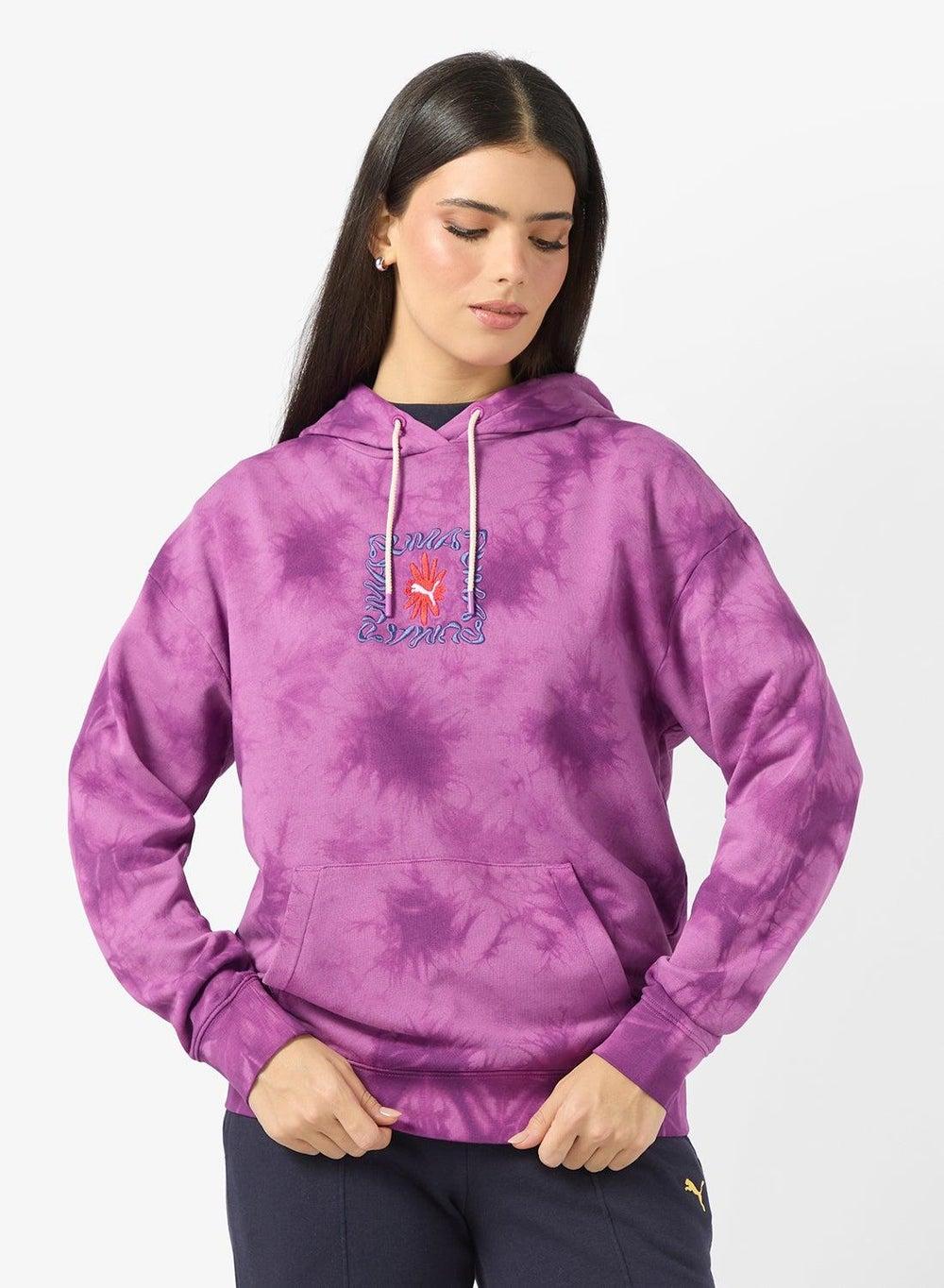 PUMA Floral Pack Purple Relaxed Graphic Hoodie 62981689 - Image 1