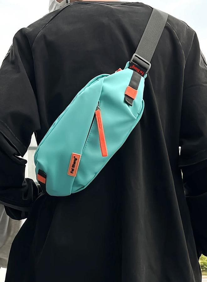 Take Two Blue Textured Nylon Crossbody Bag - Image 1