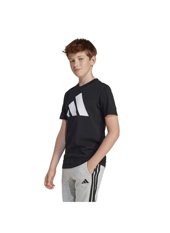 adidas Essentials T-Shirt Black/White Junior Tee - Image 1