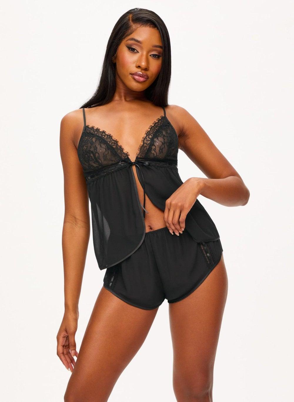 Ann Summers Alora Black Chiffon Cami Set - Image 1