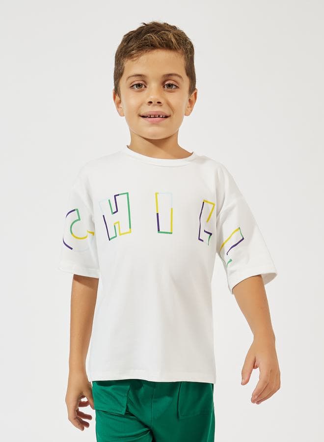 Oversized Graphic Letter Print T-Shirt 2111415836 - Image 1