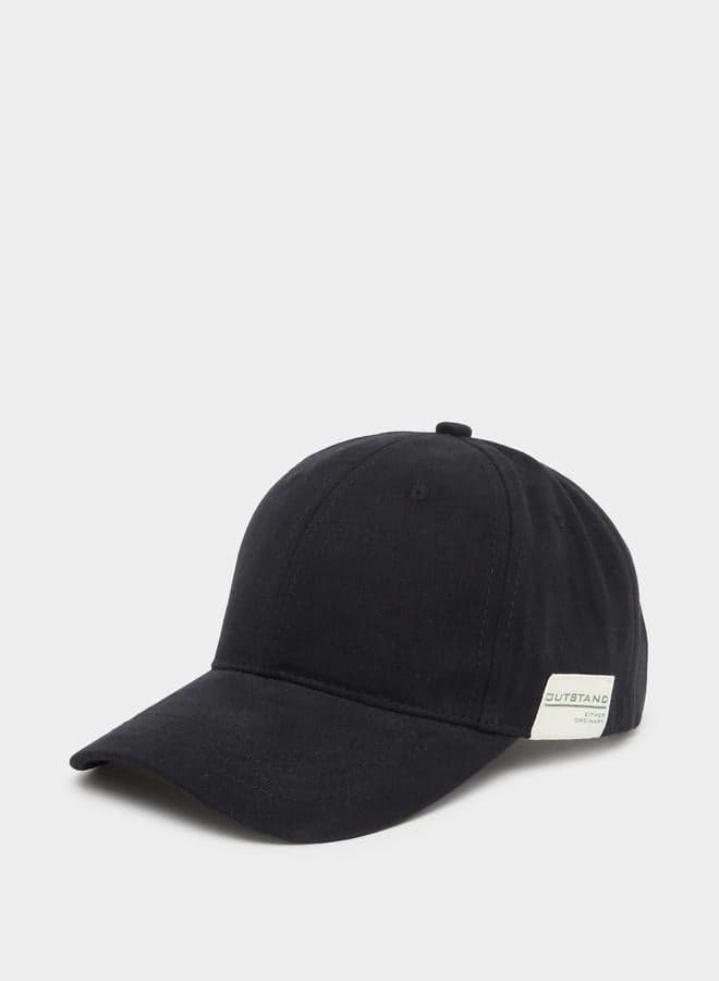 Black Side Patch Cotton Blend Cap - Image 1