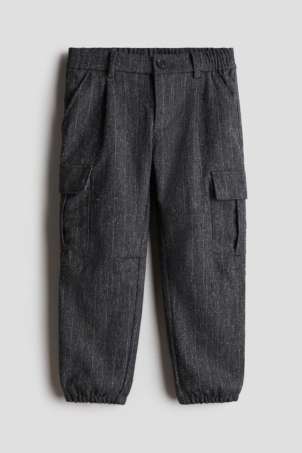 Boys Twill Cargo Joggers – Grey Straight Fit - Image 1
