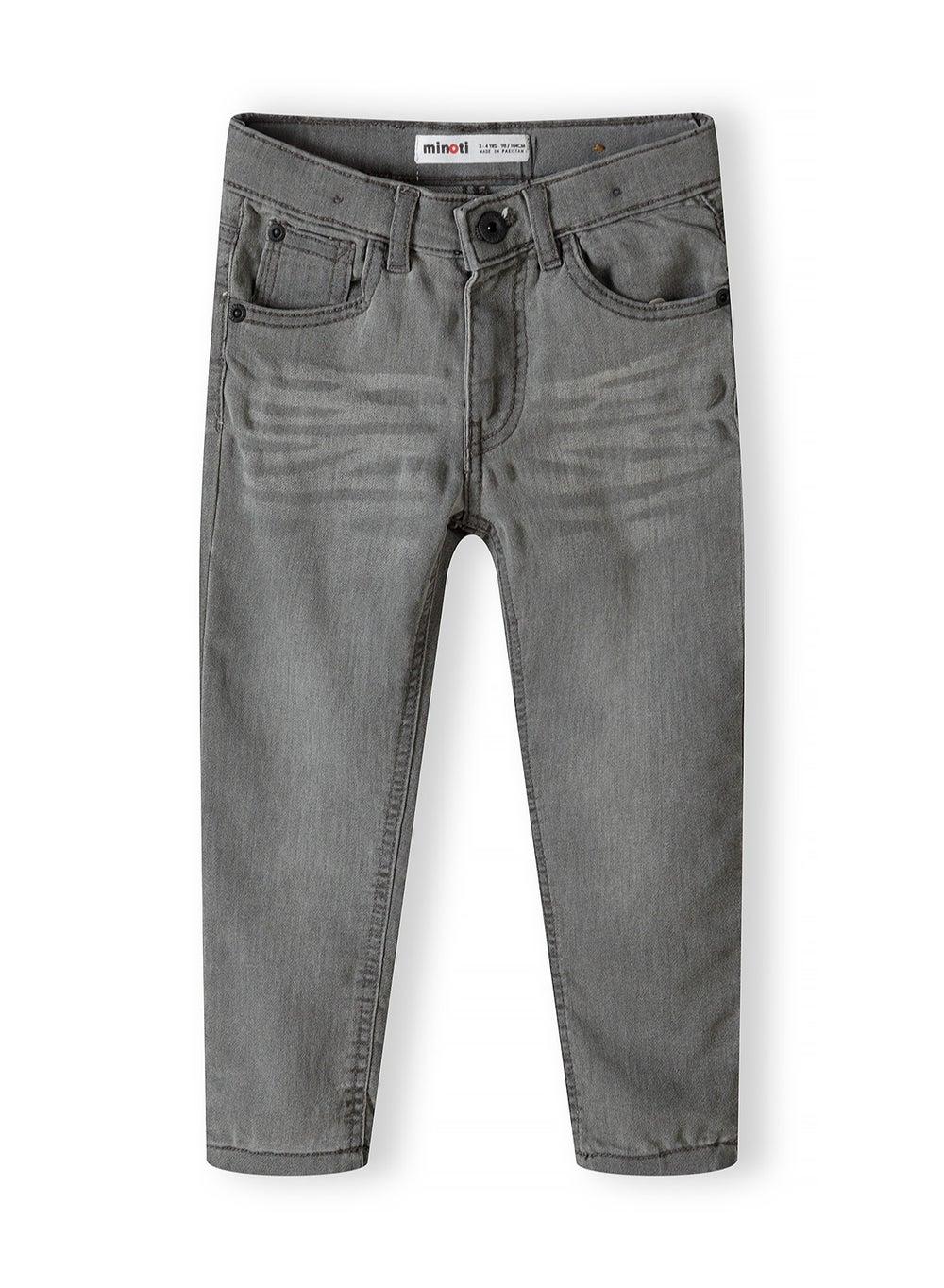 Boys Knitted Structured Black Denim Jeans - Image 1