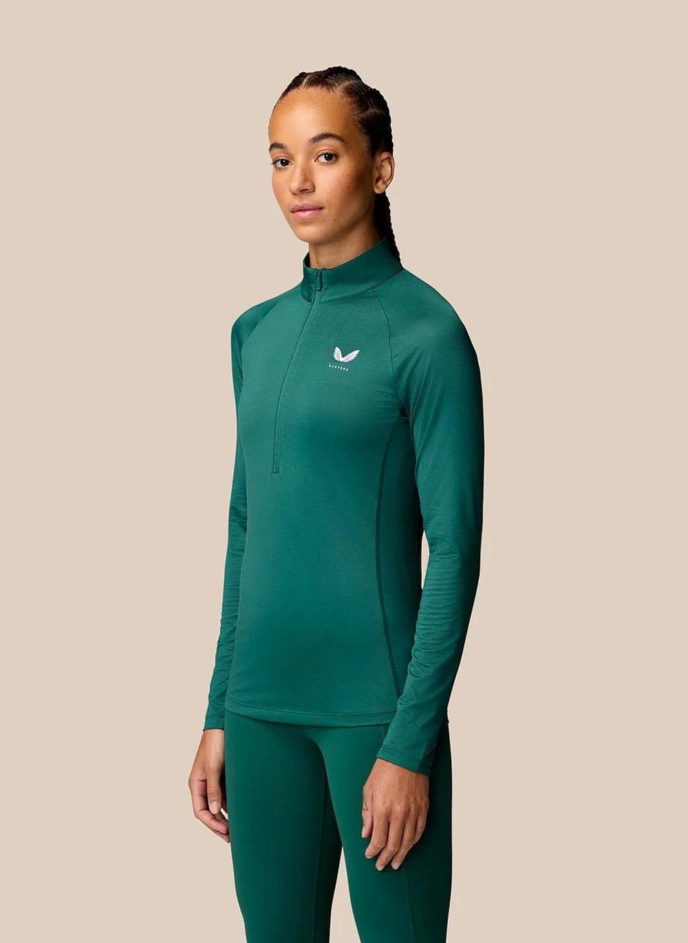 Castore Adapt Women’s Green Training 1/2 Zip Top - Image 1