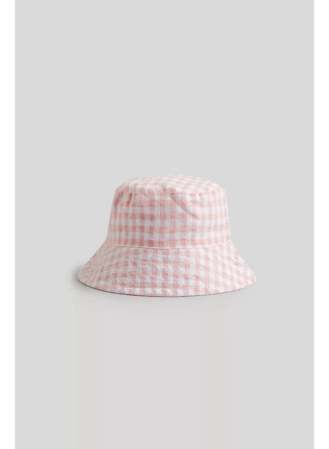 Pink Gingham UPF50+ Girls Sun Hat - Image 1