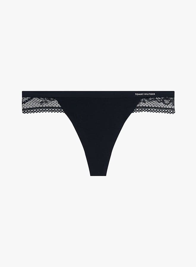 Lace Panel Logo Thong in Desert Sky - Image 1