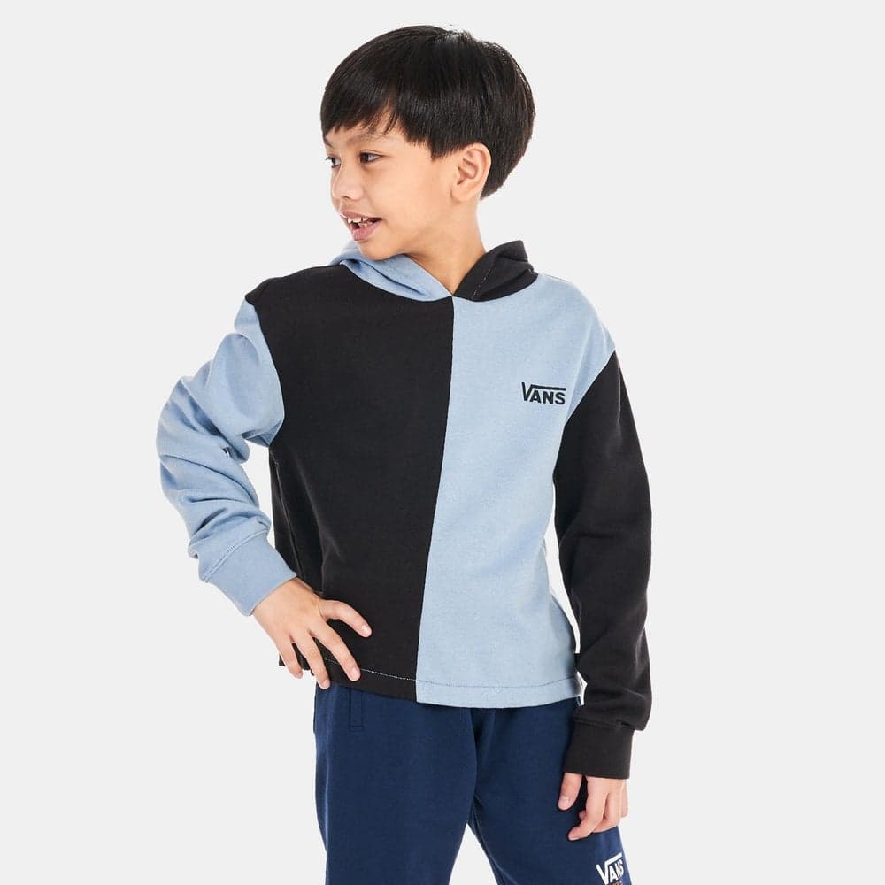 Kids' Block It Crop Hoodie Blue - Image 1