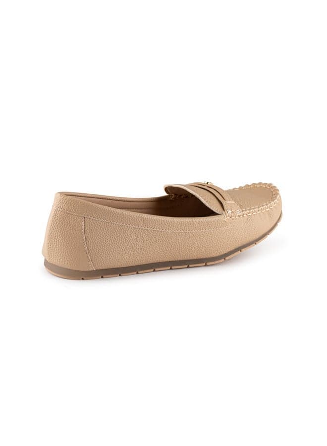 Vi20430291 Brown PU Flat Pumps for Women - Image 1