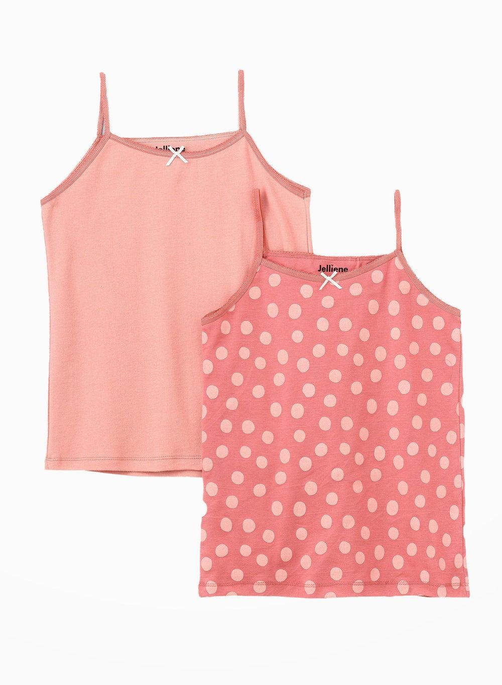 2 Pack Girls Cotton Vests Ffvstng Sp301 - Image 1