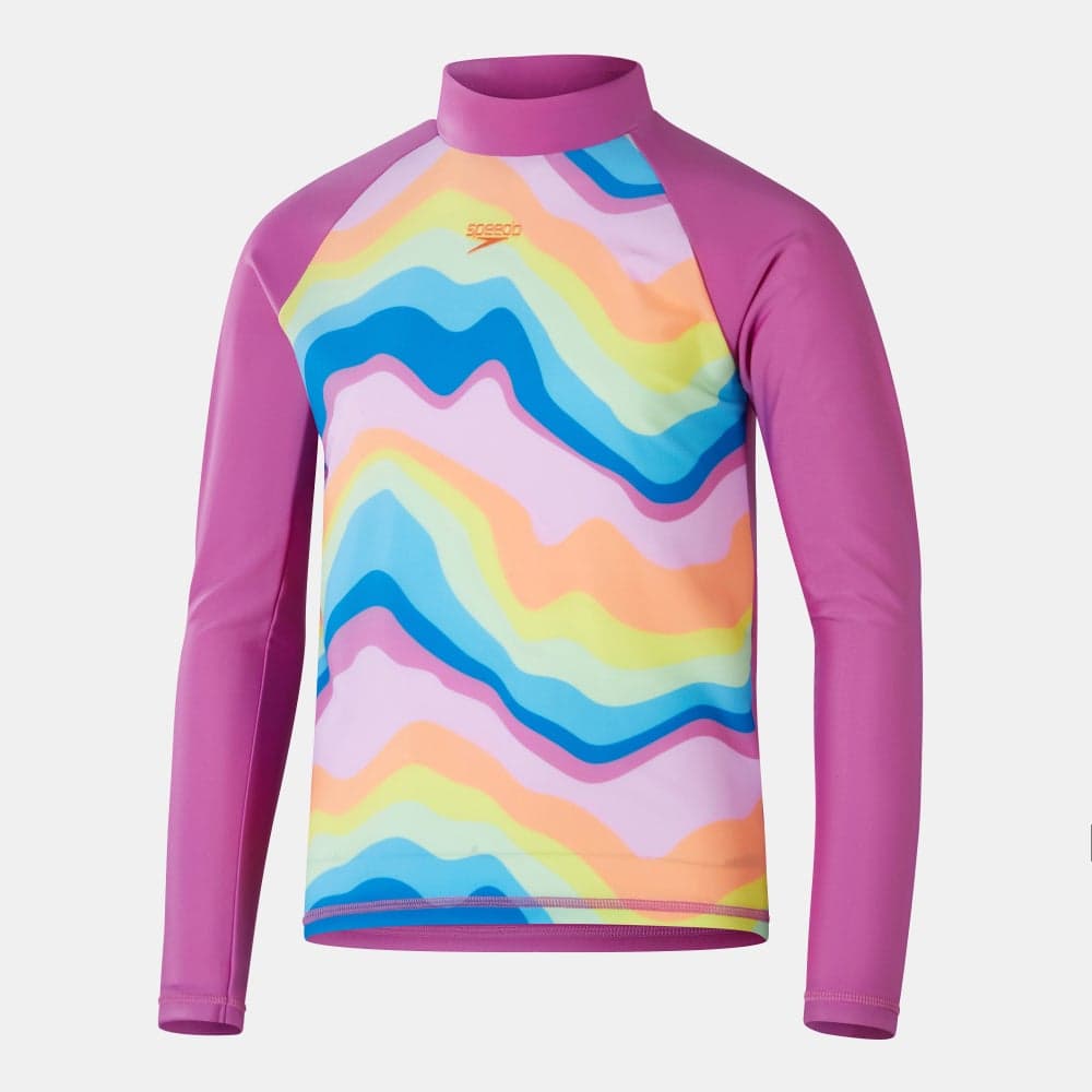 Speedo Kids Long Sleeve Rashguard UPF40+ Pink - Image 1