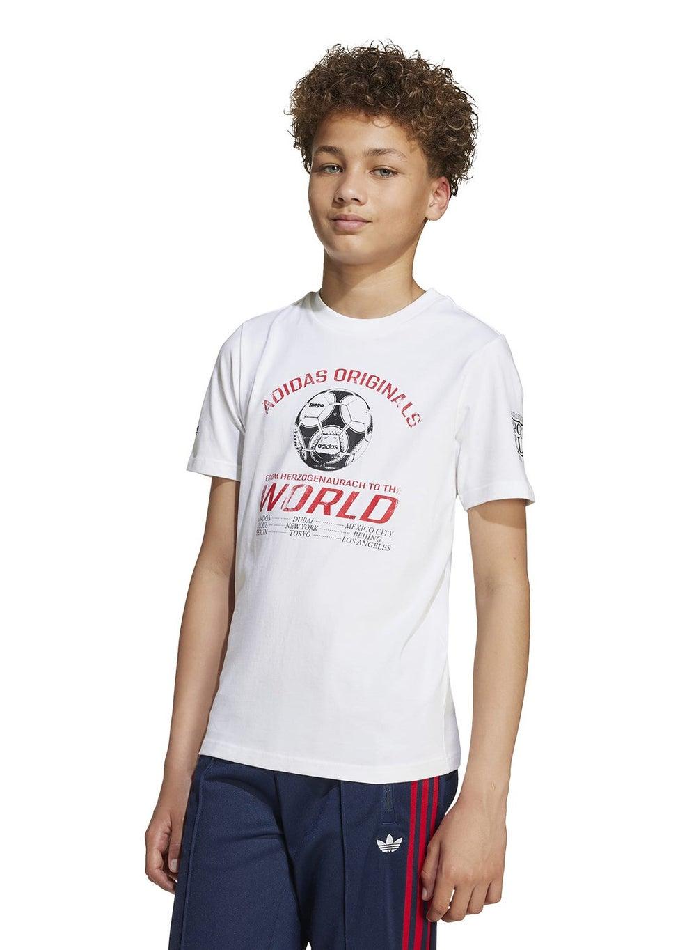 Youth Logo T-Shirt Jv7694 Graphic White Tee - Image 1