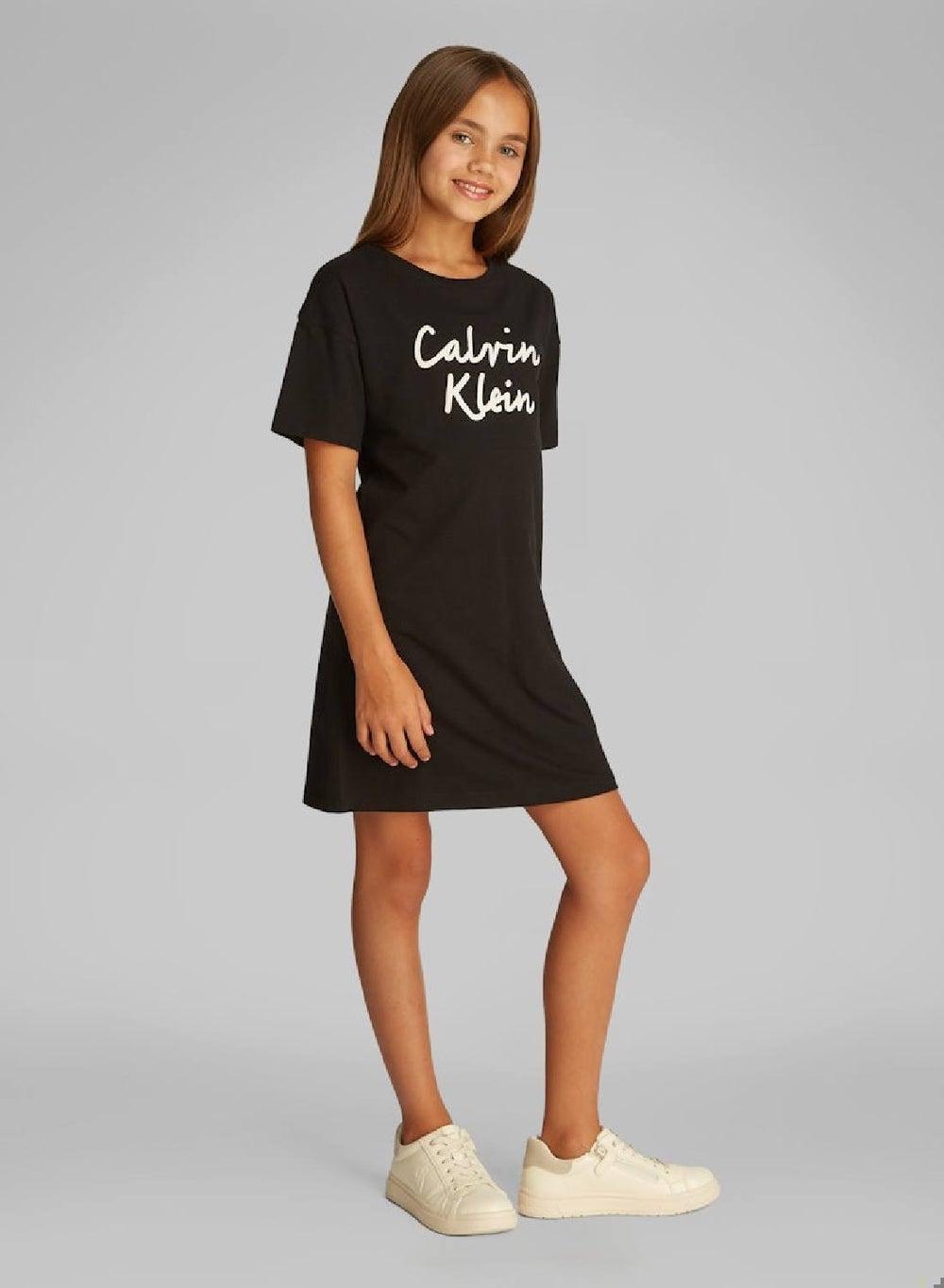 Black Script Logo T-Shirt Mini Dress - Image 1