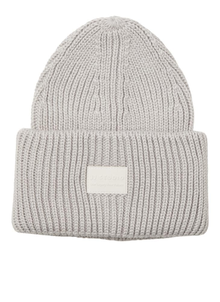 Kids Jachakkai Logo Beanie White Wool Ribbed - Image 1