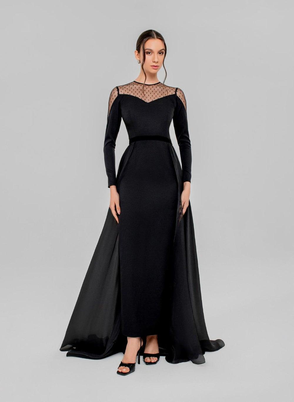 Abir 2.0 Polka Mesh Organza Evening Dress - Image 1