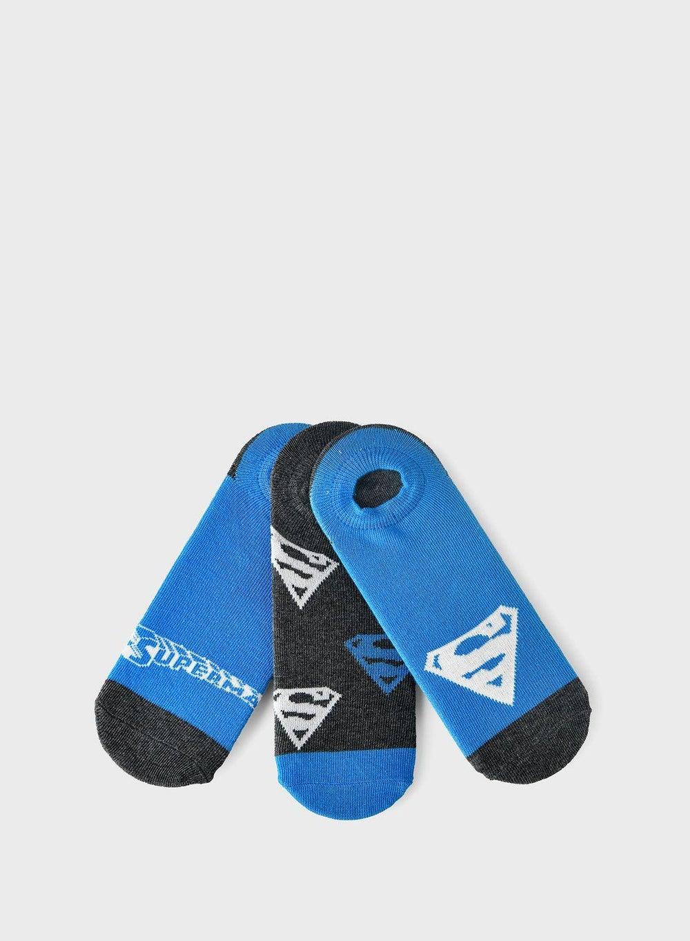 Kids Superman Logo Ankle Socks 3-Pack - Image 1