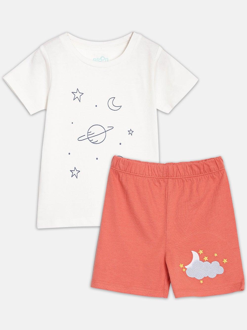 Broon Infant Boys White Orange Organic Cotton Set - Image 1