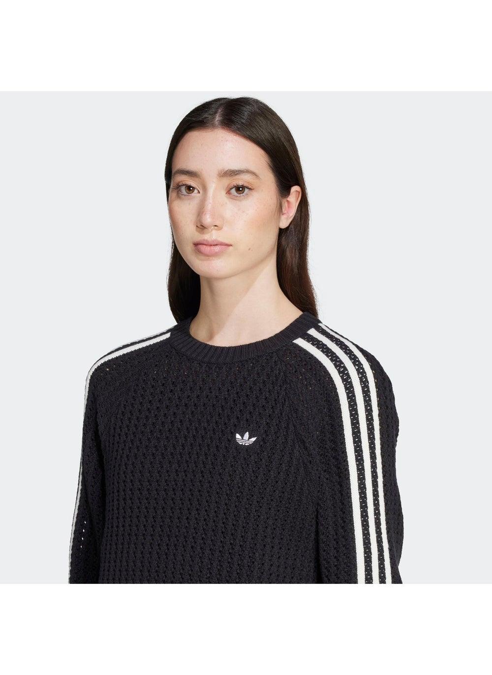 adidas Knitted Crew Black Women’s Sweatshirt - Image 1