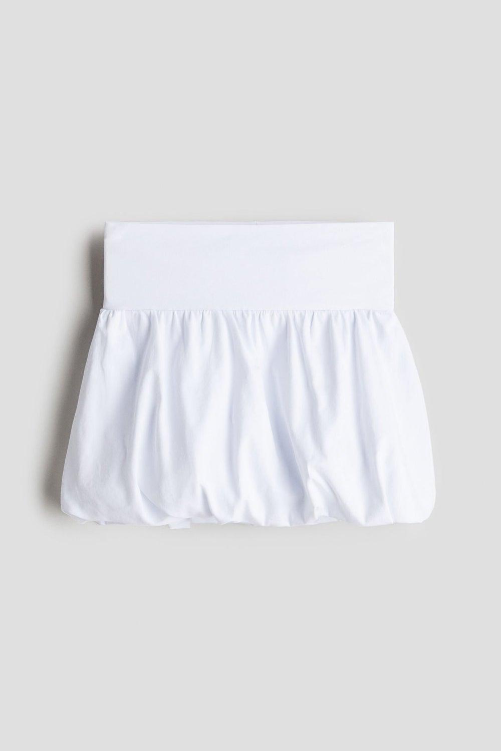 Girls White Bubble-Hem Mini Skirt - Image 1