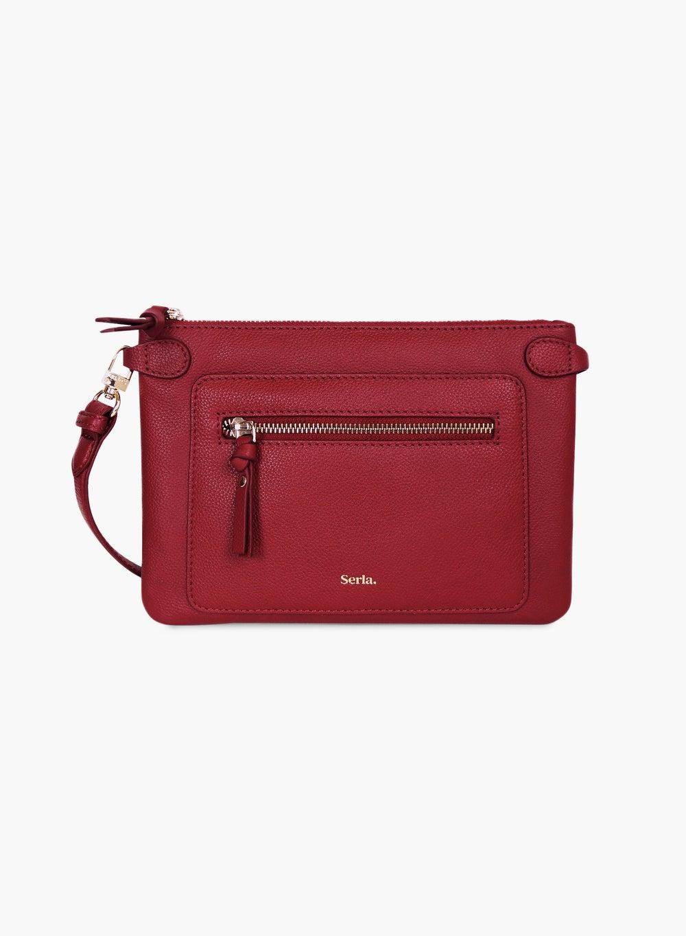 Poppy Leather Crossbody Bag in Bordeaux - Image 1