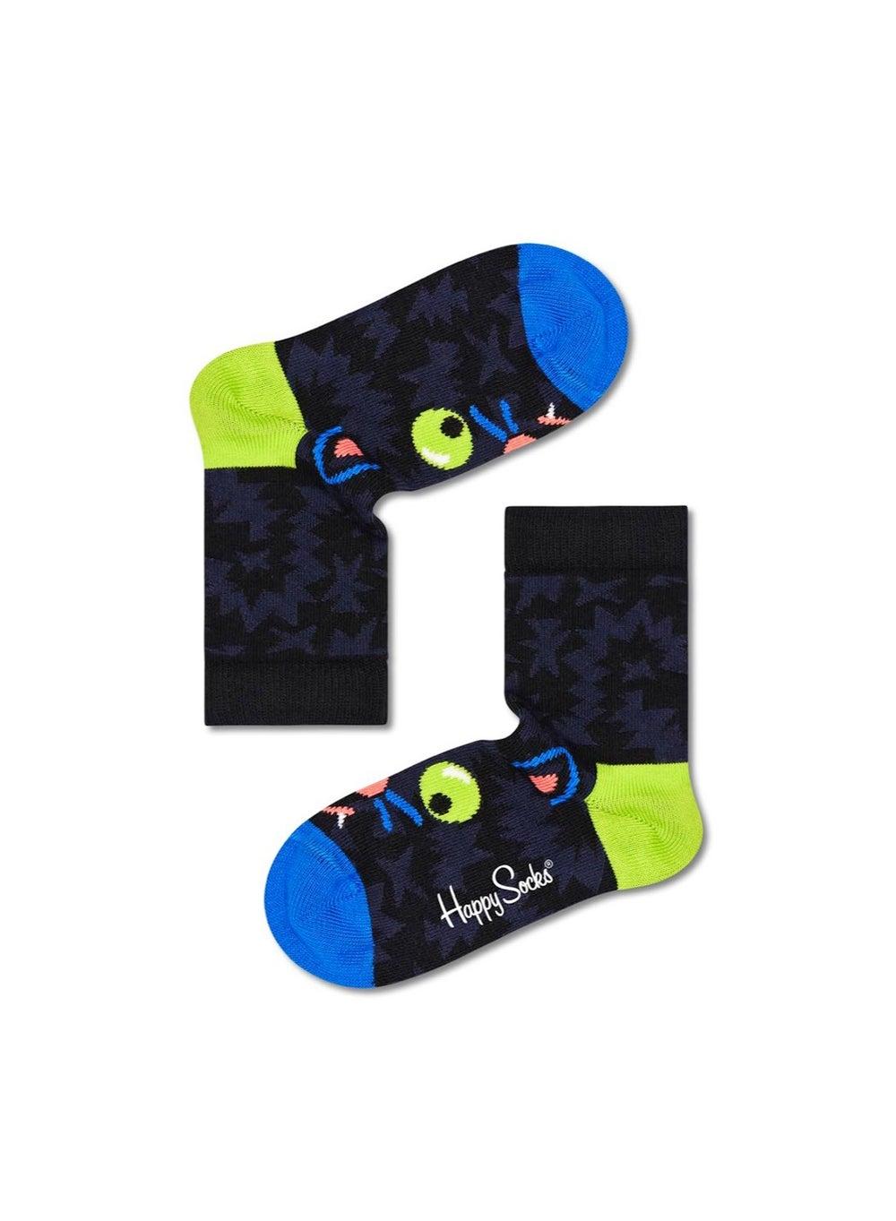 Kids Cat Print Cotton Socks - Image 1
