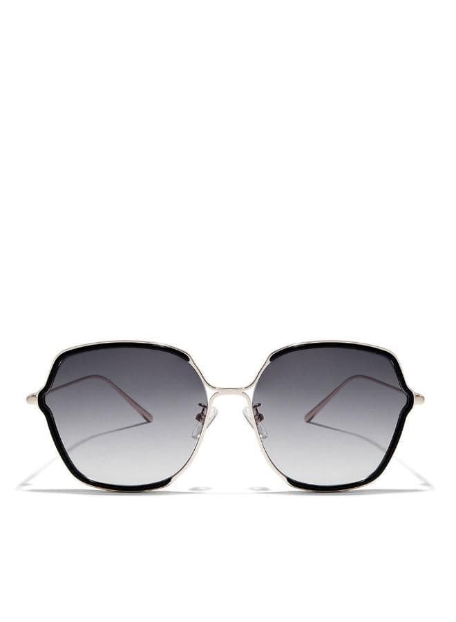 30Sundays Class Act Square Black Metal Sunglasses - Image 1