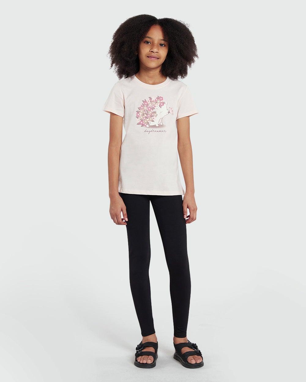 Cropped Black Leggings for Tweens Skinny Fit - Image 1