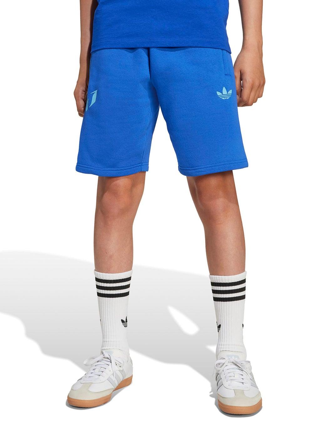 Youth Messi Shorts Classic Blue Fleece Comfort - Image 1