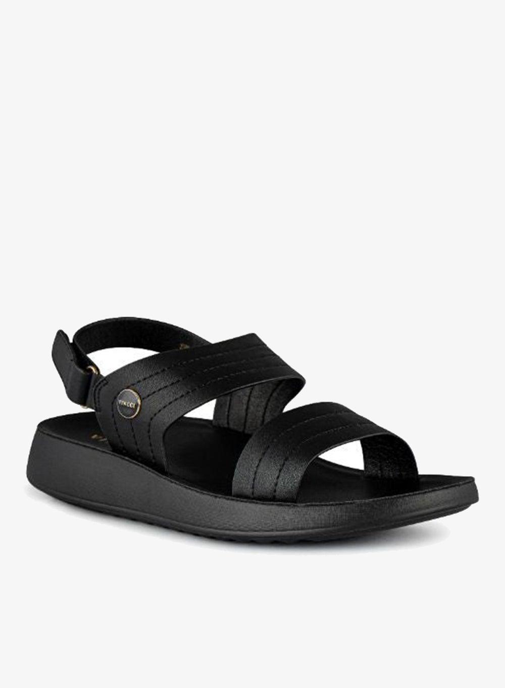 Vi20440401 Black Ankle Strap Wedge Sandals - Image 1