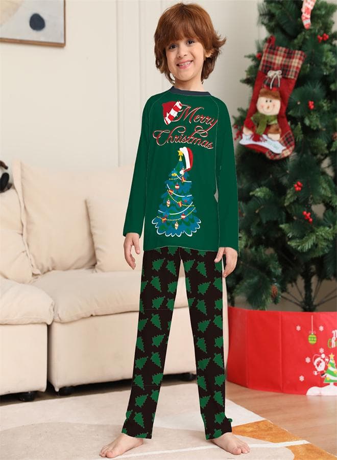 Kids Christmas Tree Print Pajama Set - Image 1