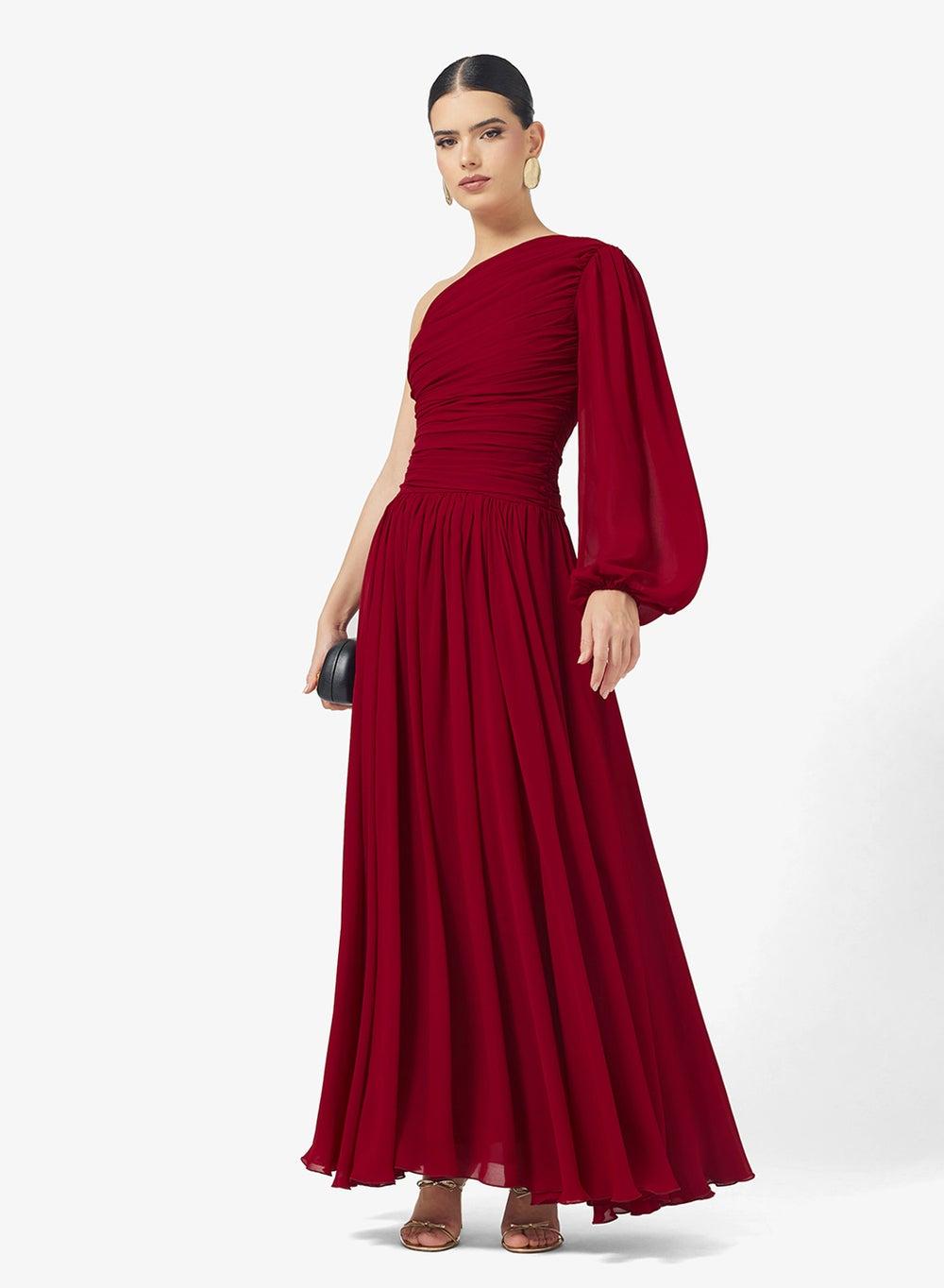 Ruby One-Shoulder Dropwaist Maxi Dress Ms250301 - Image 1