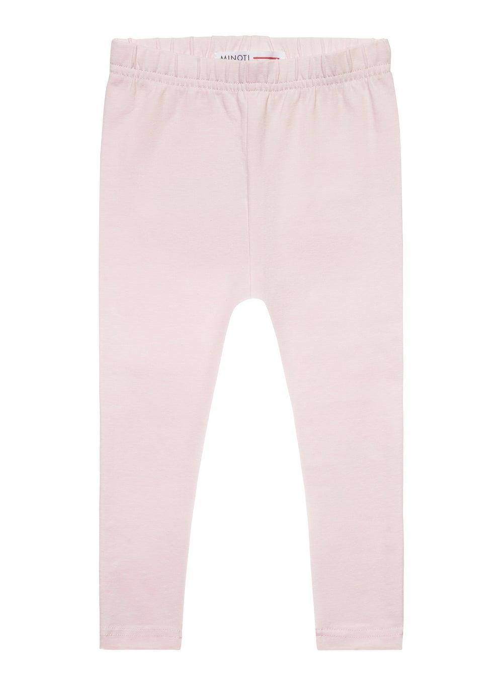 Girls Light Pink Cotton Skinny Leggings - Image 1