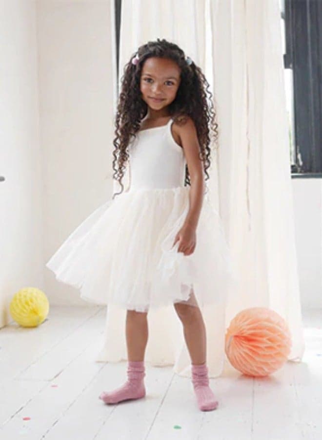 Ivory Tulle Tank Midi Dress - Image 1