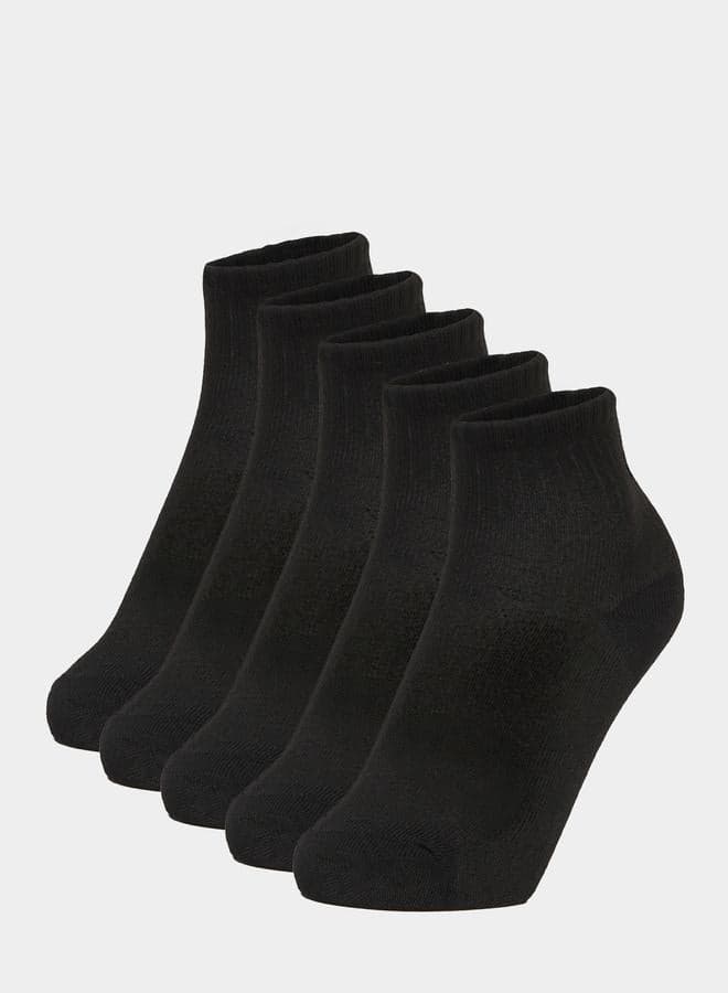 Styli Set of 5 Solid Crew Socks Black - Image 1