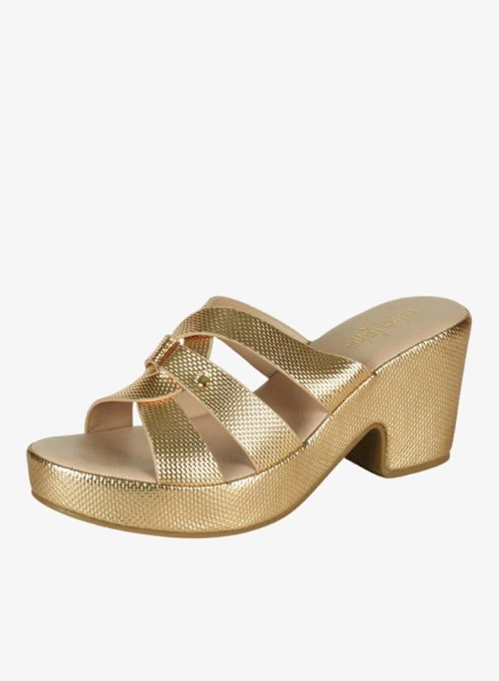 Michelle Morgan 092-2957 Rose Gold Block Heel Sandals - Image 1